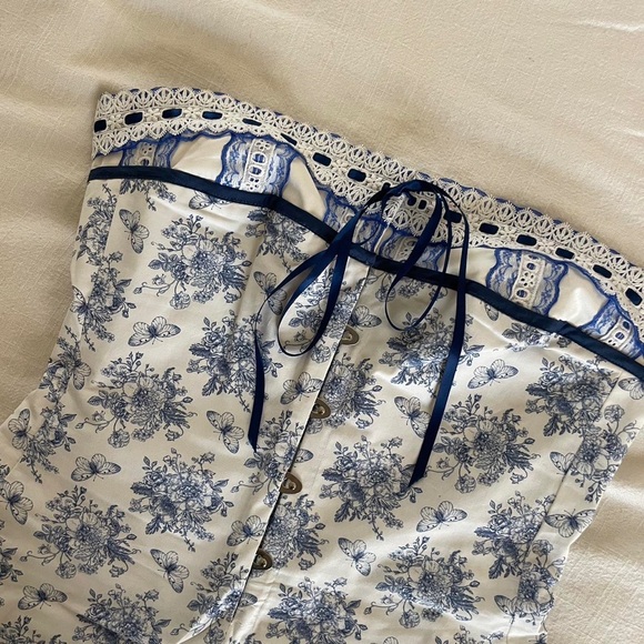 With Jéan Women's Blue and White Dress - Picture 2 of 4